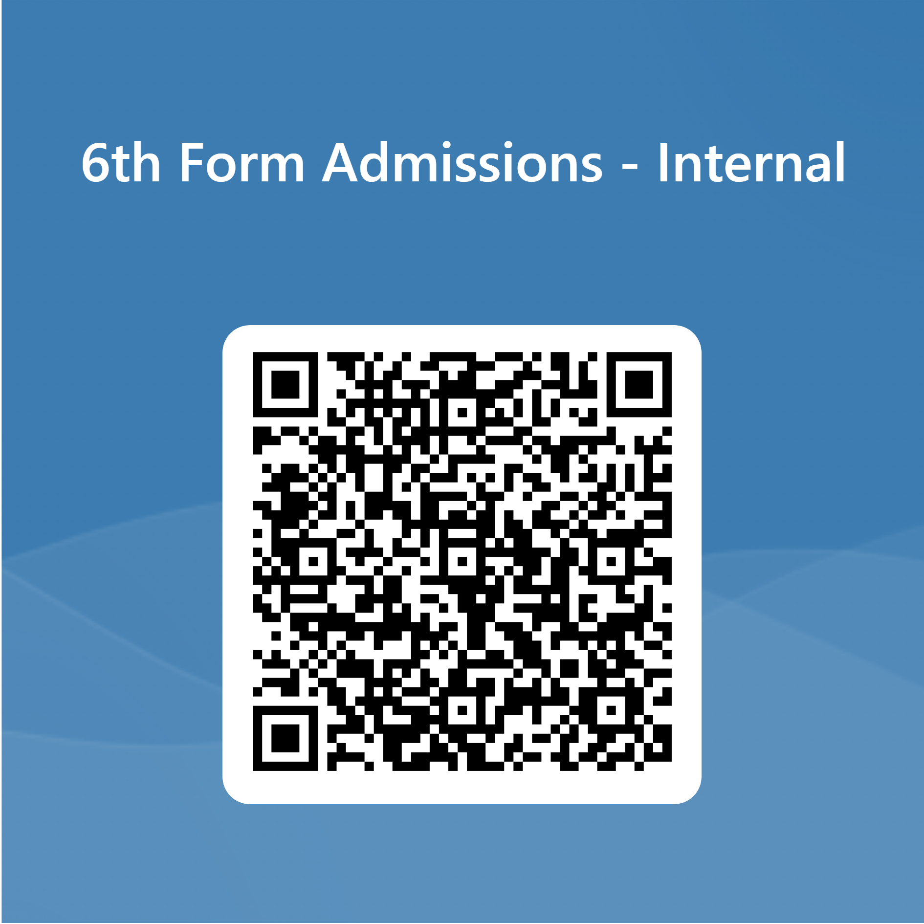 QRCode for 6th Form Admissions - Internal